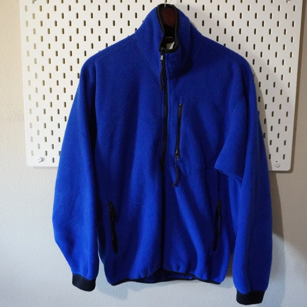 REI‎ Co-op Polartec Fleece Jacket Full Zip Blue Outdoor Hiking Men's Small